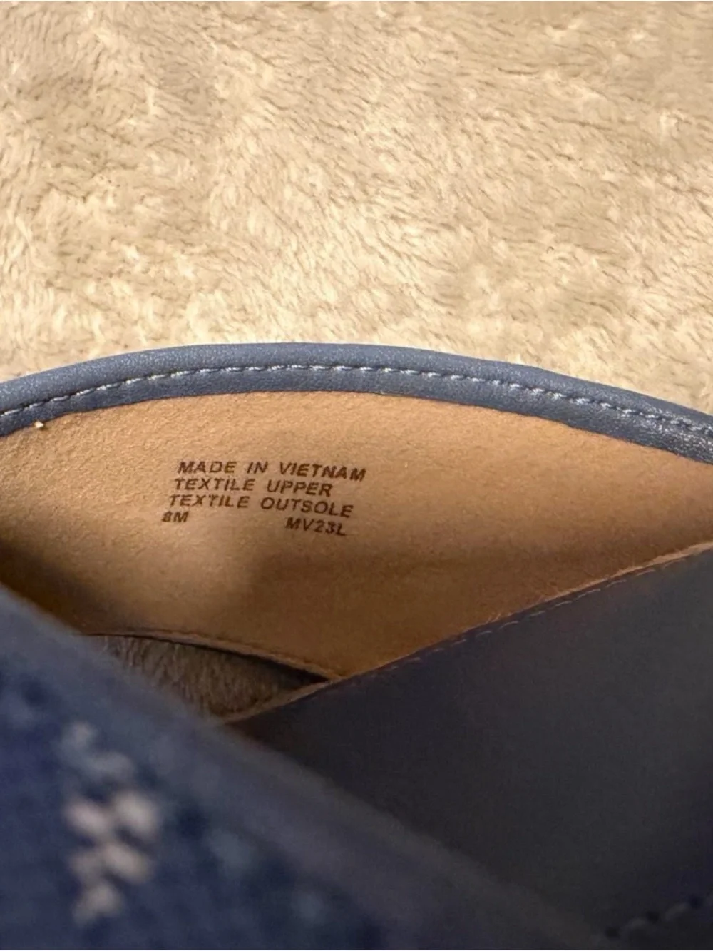 Michael Kors Navy Blue Espadrille Slide with MK Print